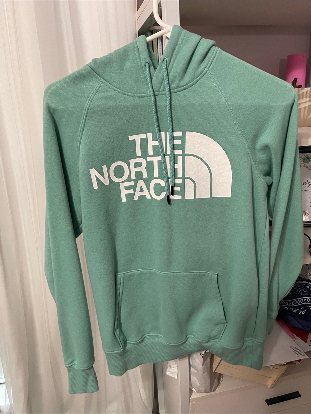 The North Face Seafoam Green Logo Pullover Hoodie